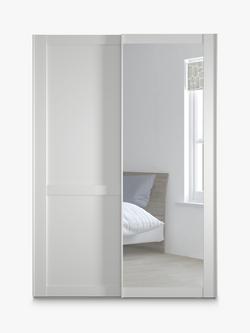 John Lewis Marlow 150cm Mirrored Sliding Door Wardrobe - view 2, Off White