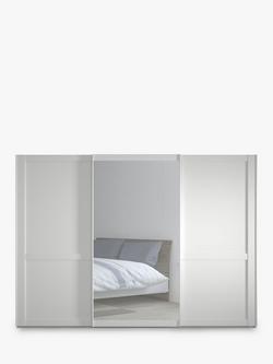 John Lewis Marlow 300cm Mirrored Sliding Door Wardrobe - view 2, Off White