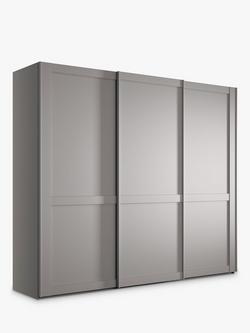 John Lewis Marlow 250cm Sliding Door Wardrobe, Pebble Grey