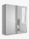 John Lewis Marlow 200cm Mirrored Sliding Door Wardrobe, Off White