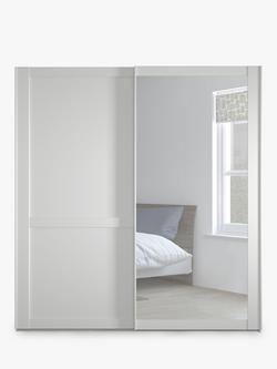 John Lewis Marlow 200cm Mirrored Sliding Door Wardrobe - view 2, Off White