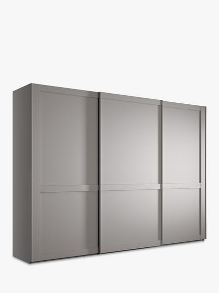 John Lewis Marlow 300cm Sliding Door Wardrobe, Pebble Grey