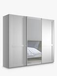 John Lewis Marlow 250cm Mirrored Sliding Door Wardrobe, Off White