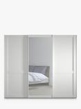 John Lewis Marlow 250cm Mirrored Sliding Door Wardrobe, Off White