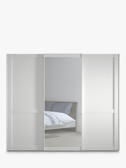 John Lewis Marlow 250cm Mirrored Sliding Door Wardrobe - view 2, Off White