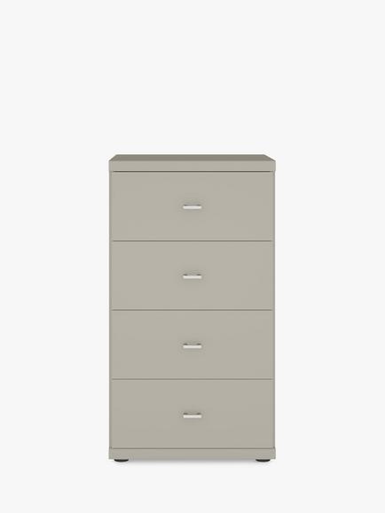 John Lewis Elstra 4 Drawer Chest of Drawers - view 2, Pebble Grey