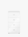 John Lewis Elstra 4 Drawer Glass Front Chest, White Glass/Off White