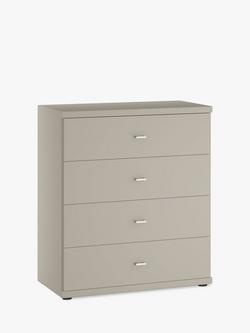John Lewis Elstra Wide 4 Drawer Chest of Drawers, Pebble Grey
