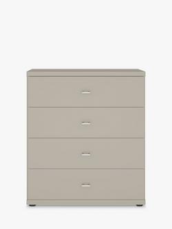 John Lewis Elstra Wide 4 Drawer Chest of Drawers - view 2, Pebble Grey