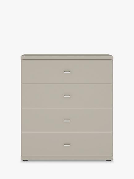 John Lewis Elstra Wide 4 Drawer Chest of Drawers - view 2, Pebble Grey