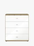 John Lewis Elstra Wide 4 Drawer Glass Front Chest