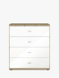 John Lewis Elstra Wide 4 Drawer Glass Front Chest