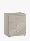 John Lewis Elstra 3 Drawer Glass Front Bedside Table