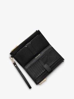 MICHAEL Michael Kors Jet Set Leather Travel Double Zip Top Wristlet Purse - view 2, Black