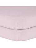 John Lewis GOTS Organic Cotton Fitted Bedside Crib Sheet, Pack of 2, 50 x 83cm, Pink