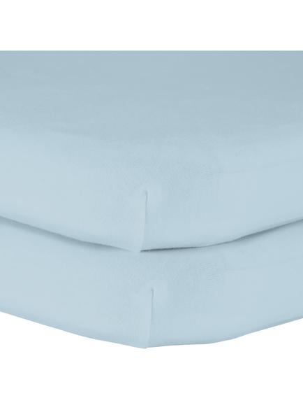 John Lewis GOTS Organic Cotton Fitted Bedside Crib Sheet, Pack of 2, 50 x 83cm, Sky