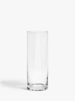 John Lewis Cylinder Vase, H27cm, Clear, Clear
