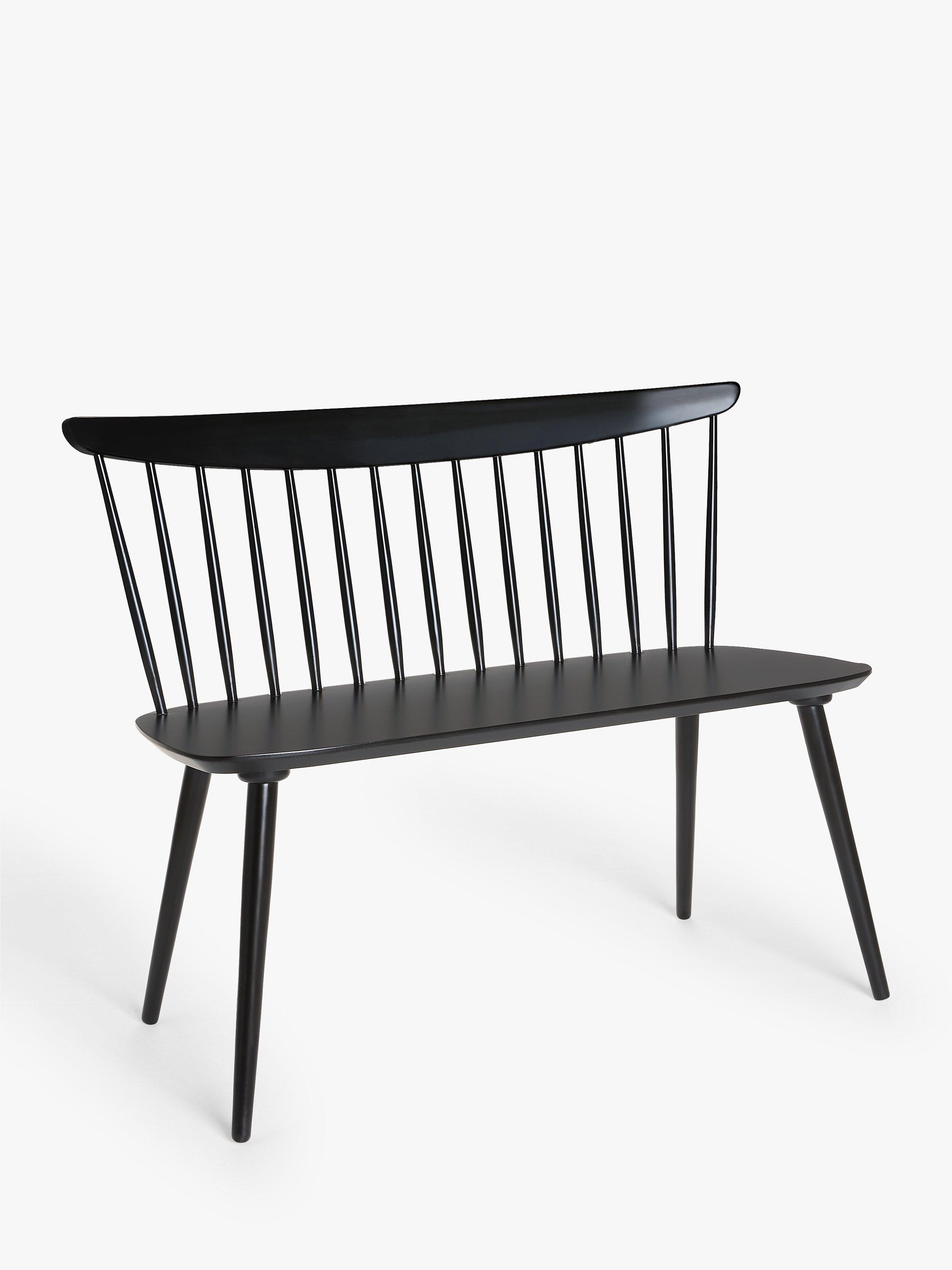 John Lewis ANYDAY Spindle 2 Seater Bench, Black, FSC-Certified (Beech Wood)