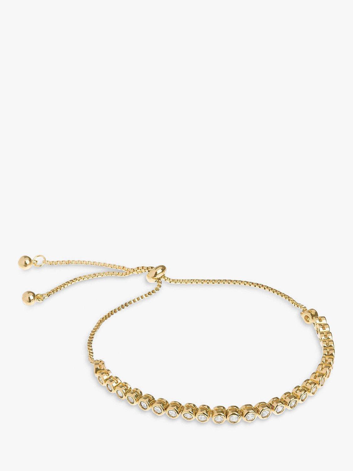 Product image 1 of 4, which shows Ivory & Co. Tivoli Tennis Chain Bracelet, Gold