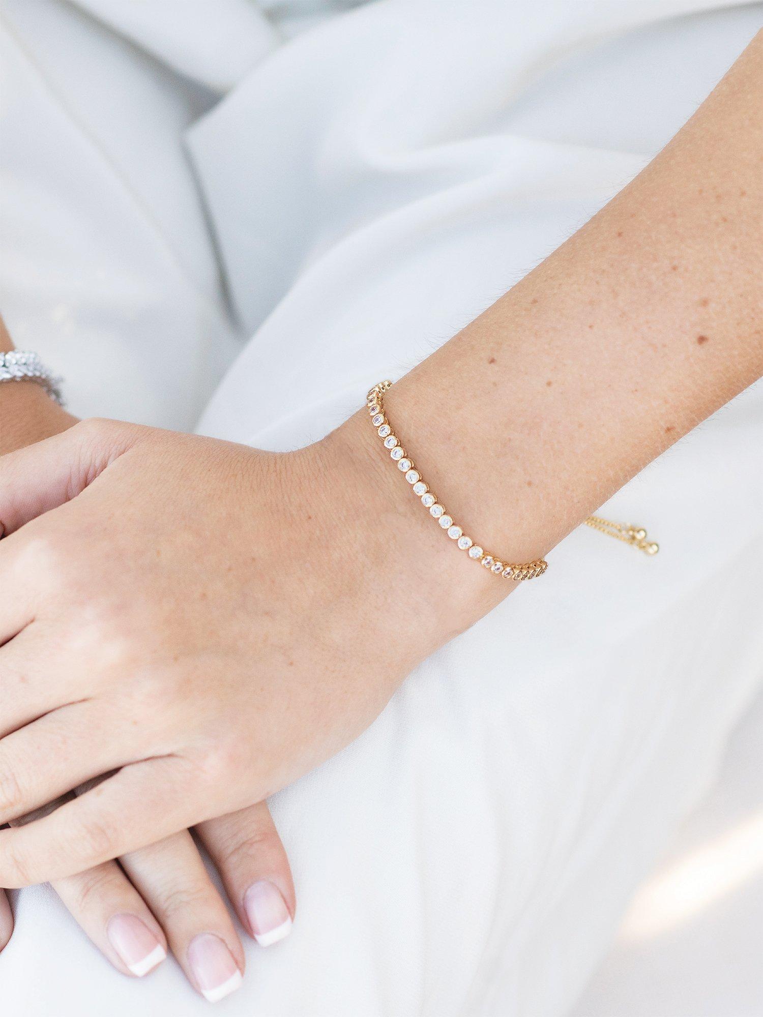 Product image 4 of 4, which shows Ivory & Co. Tivoli Tennis Chain Bracelet, Gold