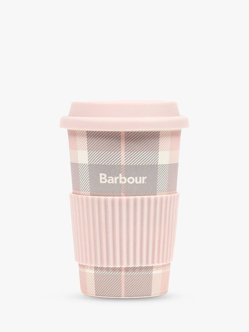 Barbour Tartan Travel Mug, Pink/Grey