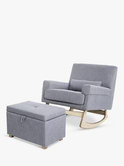 Gaia Baby Serena Ottoman Footstool - view 2, Dove Grey