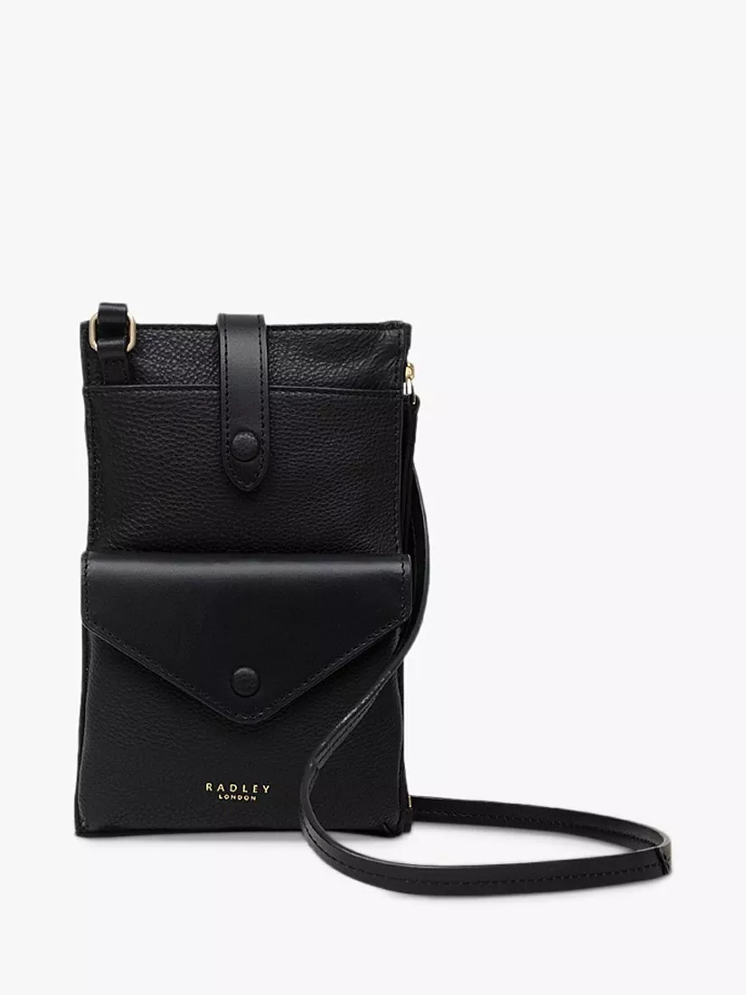 Radley Wilton Way Medium Leather Phone Cross Body Bag Black