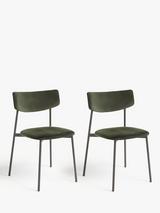 John Lewis ANYDAY Motion Corduroy Velvet Upholstered Dining Chairs, Set of 2