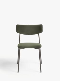 John Lewis ANYDAY Motion Corduroy Velvet Upholstered Dining Chairs, Set of 2 - view 2, Green