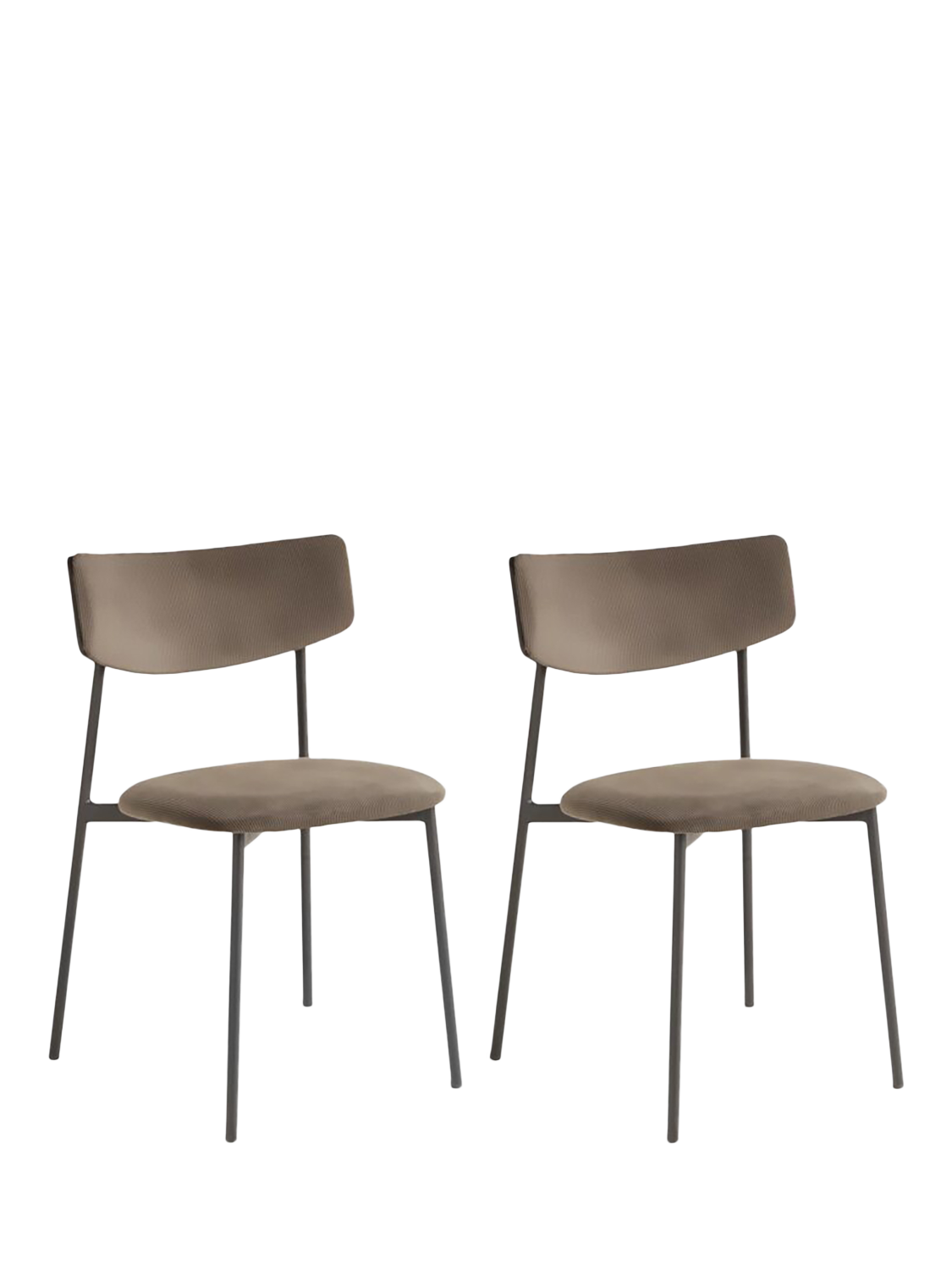 John Lewis ANYDAY Motion Corduroy Velvet Upholstered Dining Chairs, Set of 2