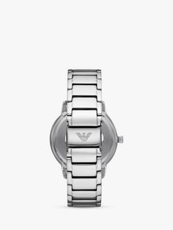 Emporio Armani Men's Date Bracelet Strap Watch - view 2, Silver/Black Ar11310