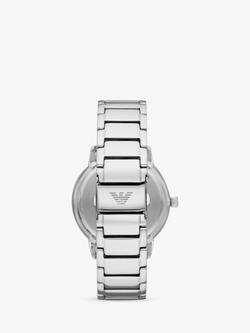 Emporio Armani Men's Date Bracelet Strap Watch - view 2, Silver/Blue Ar11311