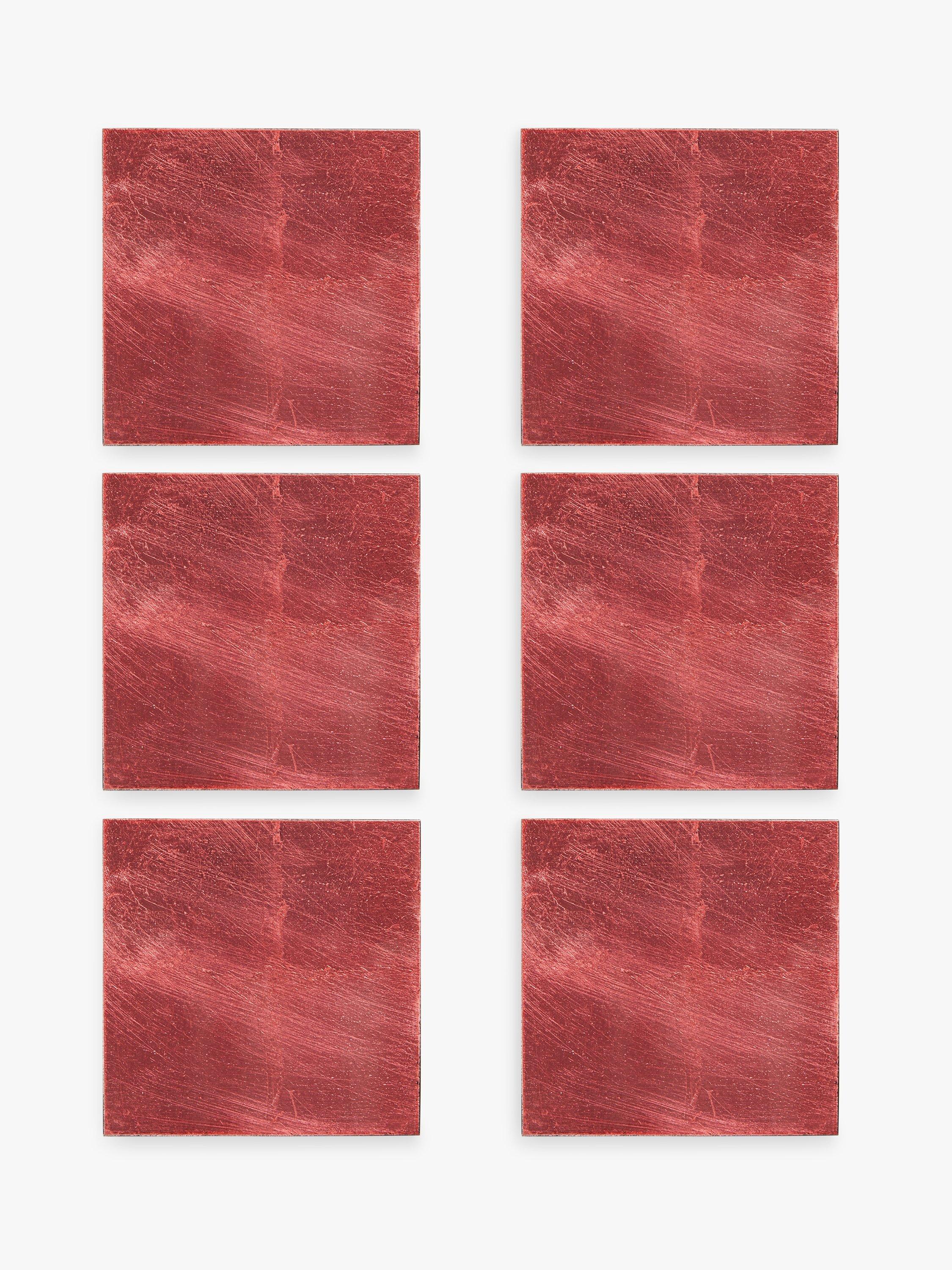 John Lewis & Partners Lacquer Coasters, Set of 6, Red