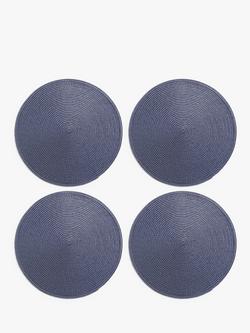 John Lewis ANYDAY Round Braided Placemats, Set of 4, Navy
