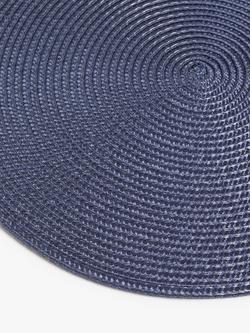 John Lewis ANYDAY Round Braided Placemats, Set of 4 - view 2, Navy