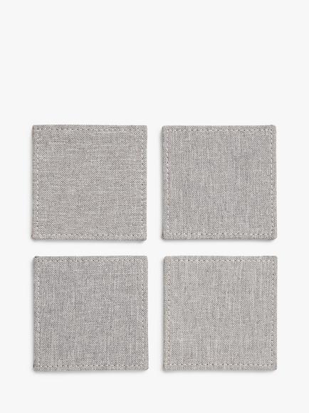 John Lewis Water Repellant Placemat & Coaster Set, 8 Piece, Grey, Grey