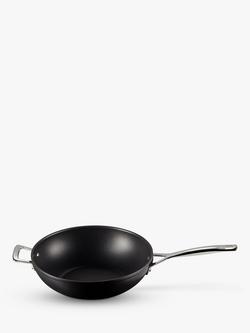 Le Creuset Toughened Non-Stick Stir Fry Wok, 30cm - view 2, Black