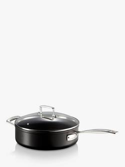 Le Creuset Toughened Non-Stick Saute Pan & Lid, 26cm - view 2, Black