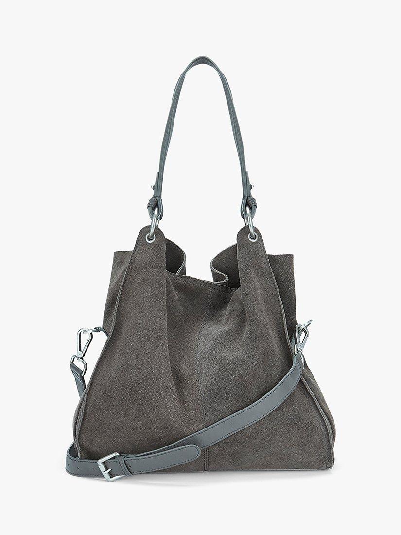 Mint Velvet Nelly Suede Tote Bag Dark Grey