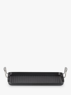 Le Creuset Toughened Non-Stick Rectangular Grill Pan, 35cm - view 2, Black
