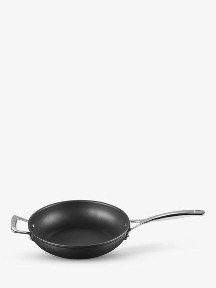 Le Creuset Toughened Non-Stick Deep Saucepan & Frying Pans Set, 3 Piece - view 2, Black