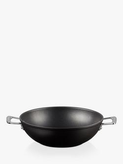 Le Creuset Toughened Non-Stick Wok, 32cm - view 2, Black