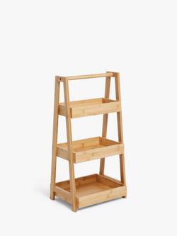 John Lewis Bamboo 3 Tier Bathroom Caddy, Large, Natural