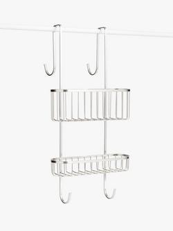 John Lewis Two-Tier Hanging Shower Basket, Silver
