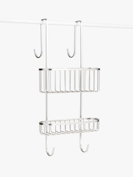 John Lewis Two-Tier Hanging Shower Basket, Silver