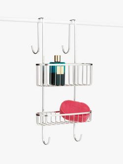 John Lewis Two-Tier Hanging Shower Basket - view 2, Silver