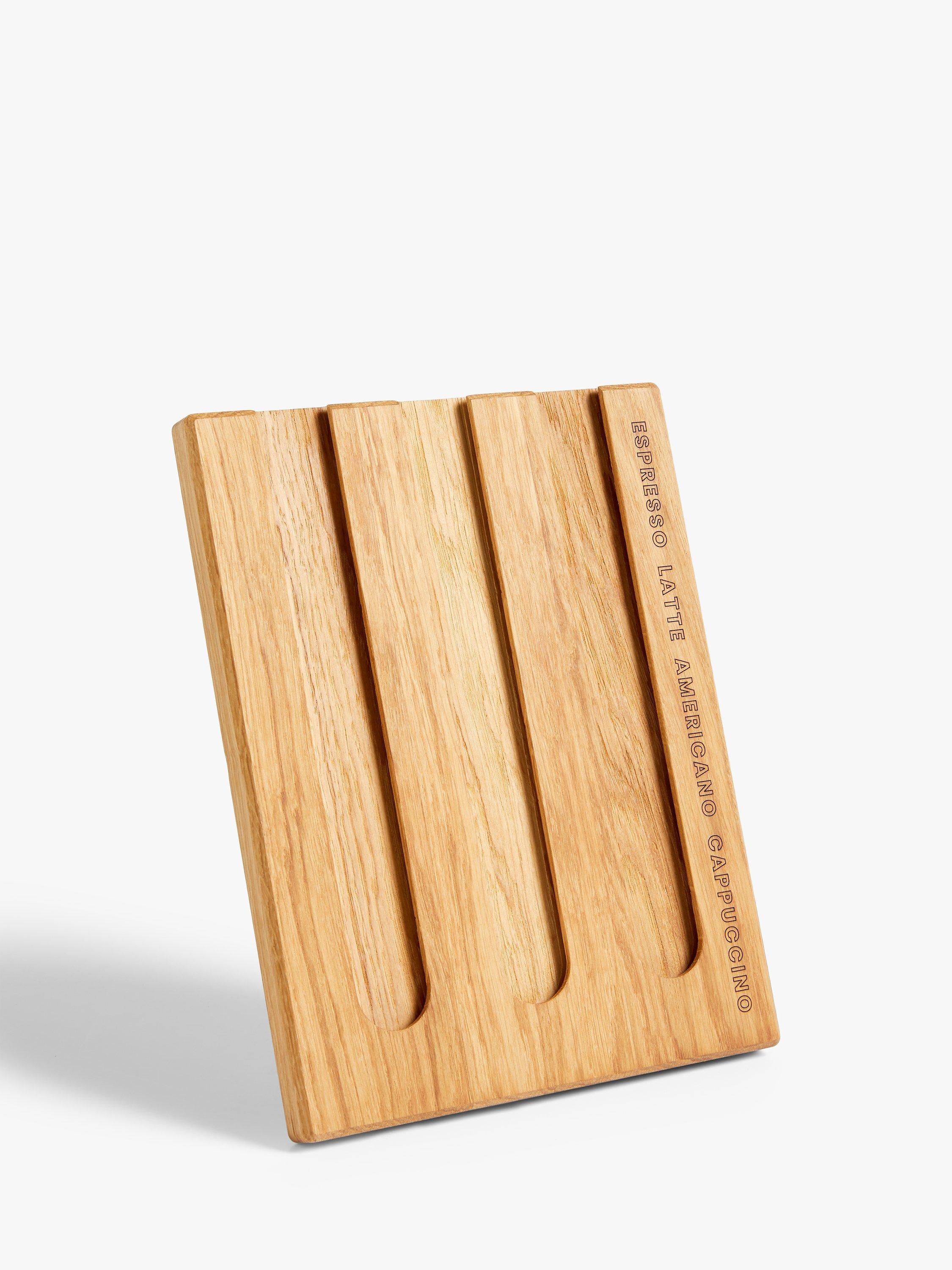 John Lewis Oak Wood Freestanding Coffee Pod Capsule Holder, Natural