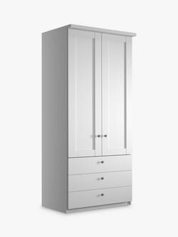 John Lewis Marlow 100cm Hinged Wardrobe with 3 Drawers, White