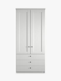 John Lewis Marlow 100cm Hinged Wardrobe with 3 Drawers - view 2, White