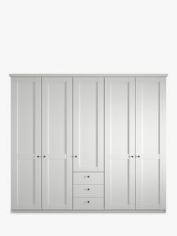 John Lewis Marlow 250cm Hinged Door Wardrobe with 3 Drawers - view 2, White